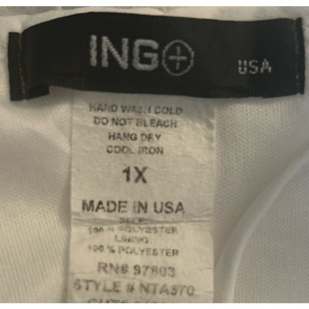 ING+ USA Women's White Long Sleeve Lace Blouse Criss Cross Back Size‎ 1X - Picture 4 of 4